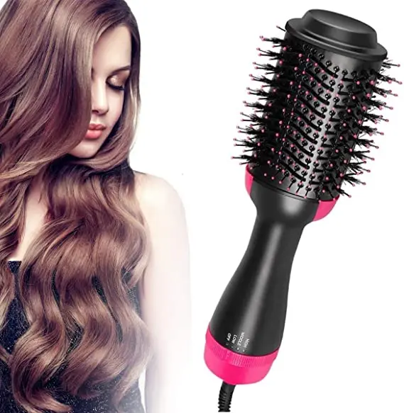 

3in1 Styler Hair Dryer&Volumizer Negative Ionic Blow Dryer Brush 3 Gears Thermostat Fast Drying Styling Hot Air Hair Dryer Brush, As picture