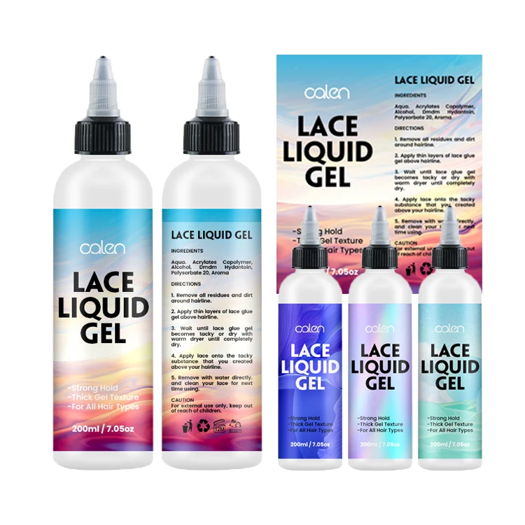 

200ml Private Label Lace Gelly Temporary Daily Hold Waterproof Lace Glue Liquid Gel Glueless Gel For Lace Front Wigs