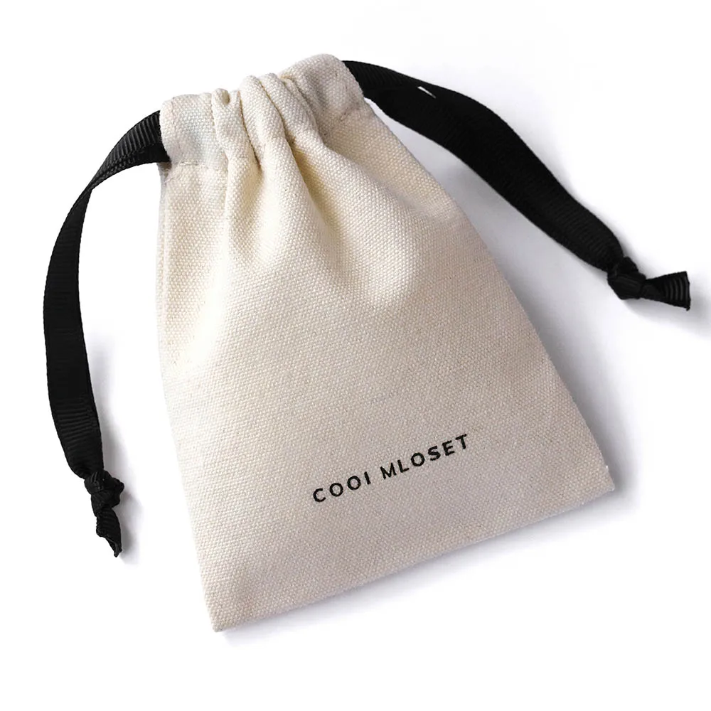 

cross body Muslin calico canvas string bag small custom organic cotton drawstring bags, Natural color