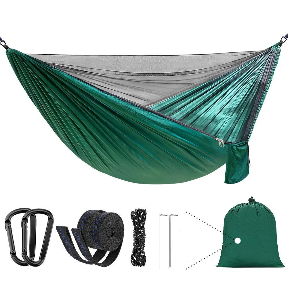 

Premium Ultralight Diamond Bi-color Nylon Parachute Double Hammock USA Colorful OEM Logo Acceptable