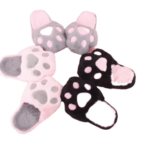 

Winter new female cartoon bedroom bear paw cute cotton slippers, Picture