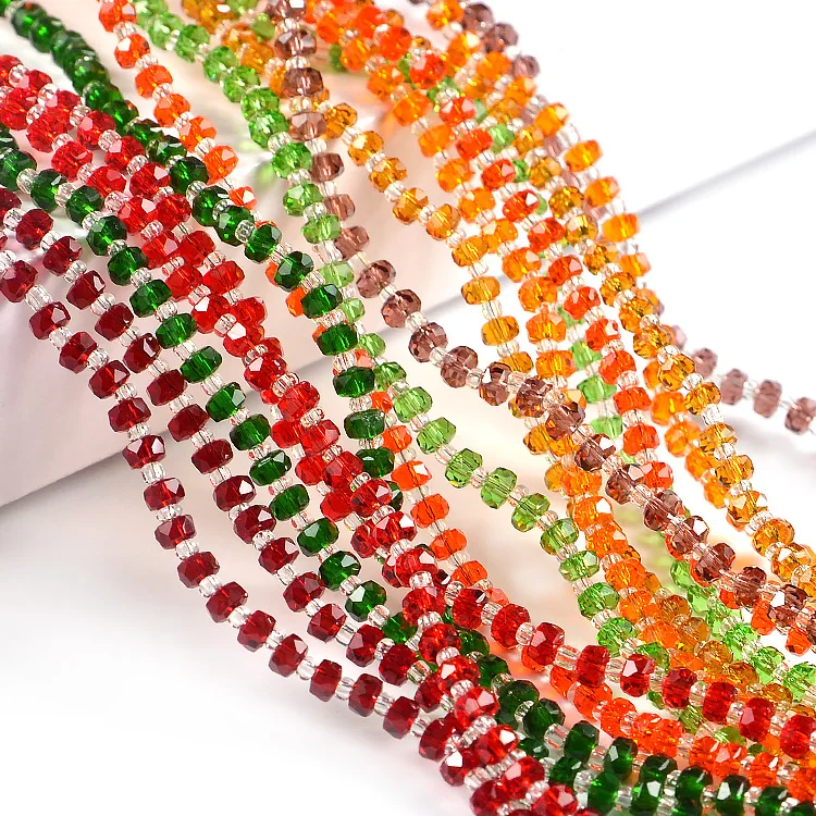 

JC Wholesale New Faceted Wheel Heishi Spacer Glass Crystal Beads