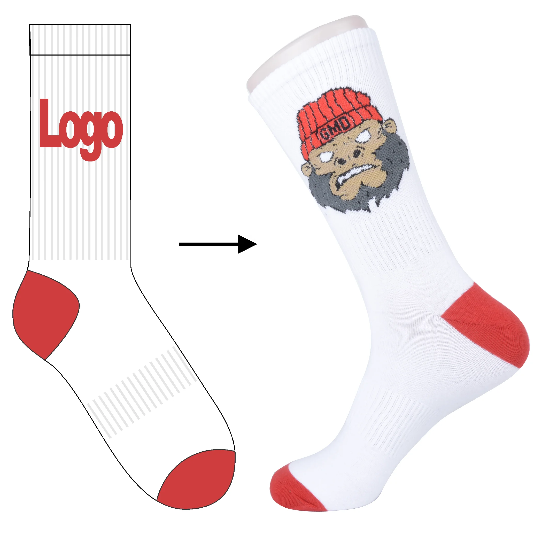 

design your own socks unisex cotton custom design animal socks with logo