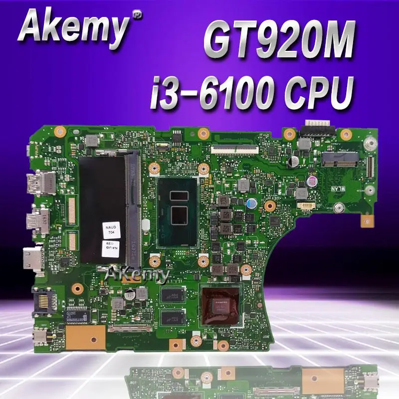 

Akemy X556UJ i3-6100 CPU GT920M 2GB N16V-GM-B1 4GB RAM Mainboard REV 2.0 For Asus X556UJ X556UV Laptop Motherboard