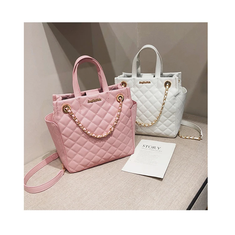 

Textured Quilted Lattice Hand Bags Luxury Chains Shoulder Crossbody Bag For Women Fashion Brand Lady Handbags Female Casual Tote