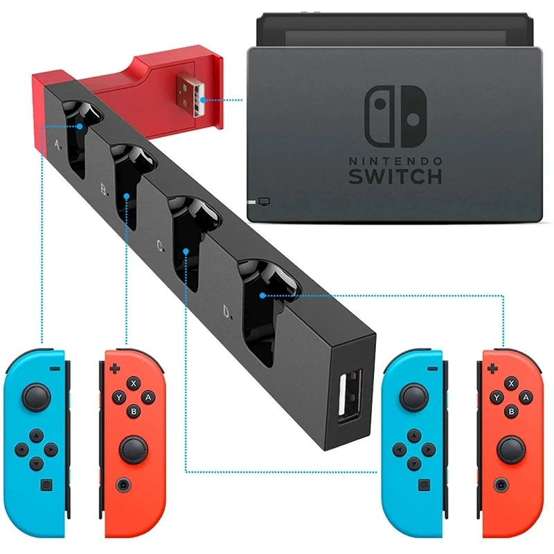

Switch Joy Con Controller Charger Dock Stand Station Holder for Nintendo Switch NS Joy-Con Game Support Dock for Charging, 2 colors