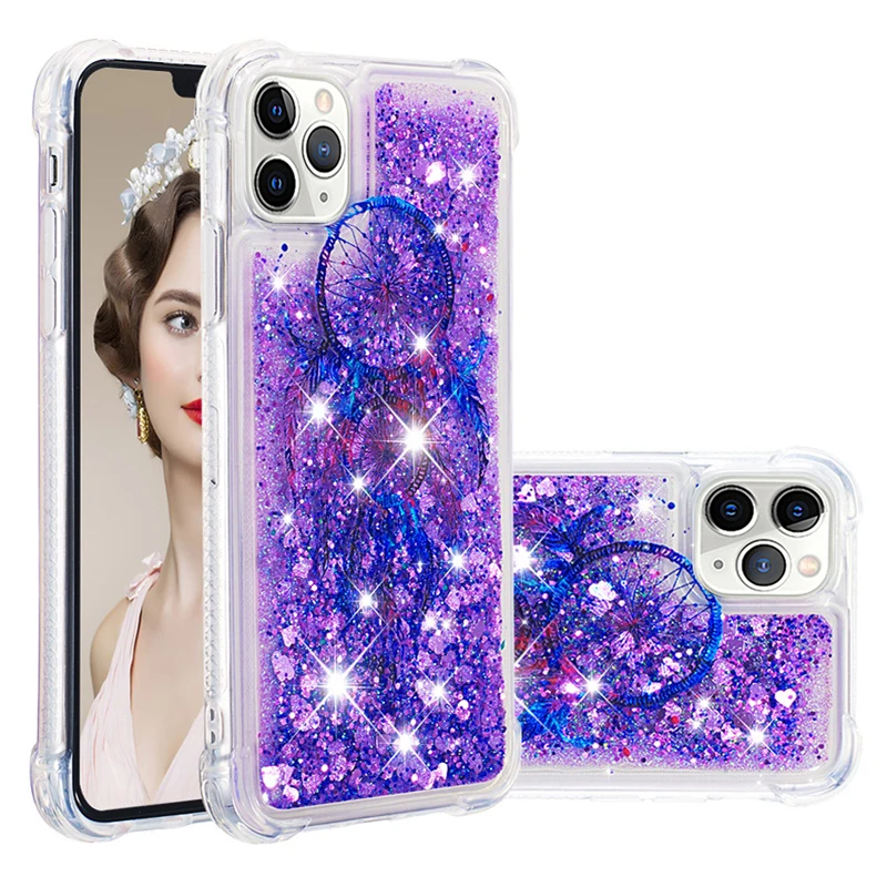 

Cute Glitter Waterfall Liquid Quicksand TPU Protective Dream Catcher Design Phone Case for iPhone 11, Multi colors