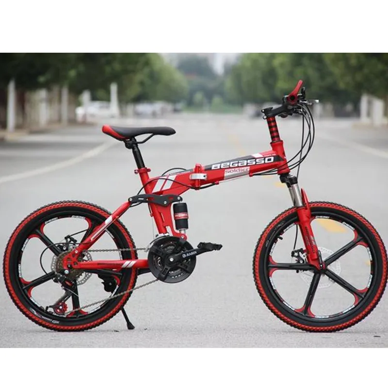 

2020 Wholesale Custom Logo 20inch /24inch /26inch Double Disc Brakes Adult Foldaing Mountain Bicycle, Red,yellow,blue,white, black