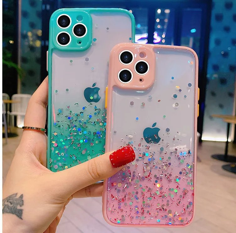 

Original Bling Pink Shockproof for iPhone 12 Back Cover Protective Mobile Phone Case for iPhone11 X XS XR