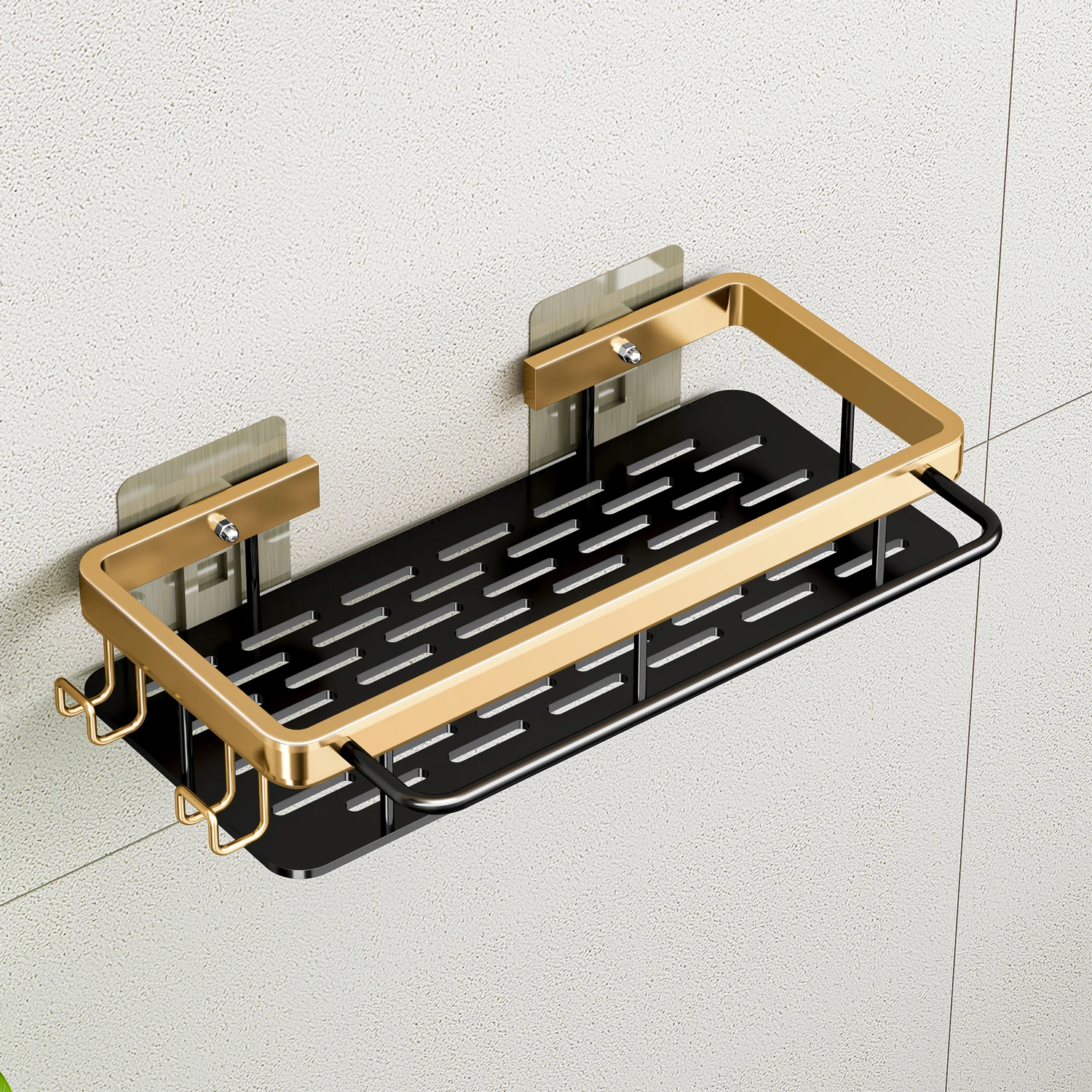 

Modern Luxury Storage Rack Metal Mounted Bathroom Shelves For Wall, Black gold