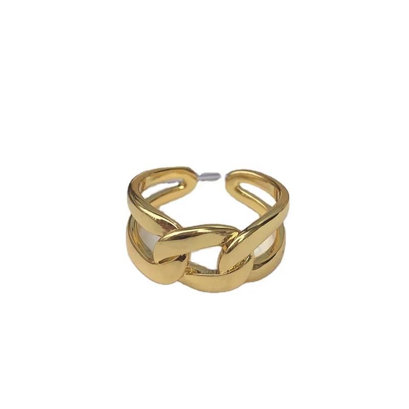 

Minimalist Hip Pops Unisex Gold Silver Plated Brass Hollow Knot Adjustable Ring Knot Open Ring