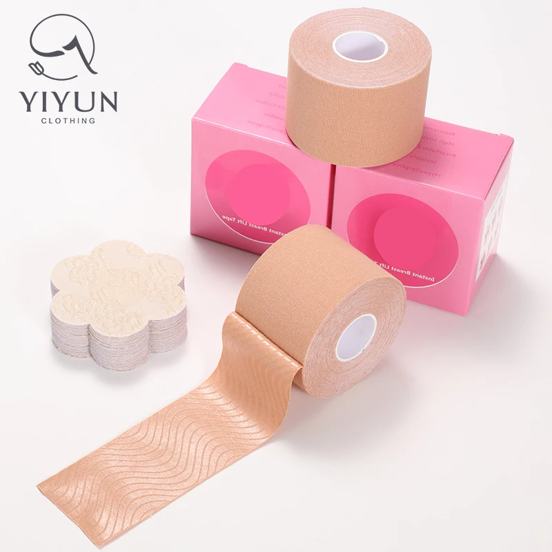 

Factory price Fashion strapless backless lifting bra nipple tape medical grade nude breast boob tape nipple cover, As picture