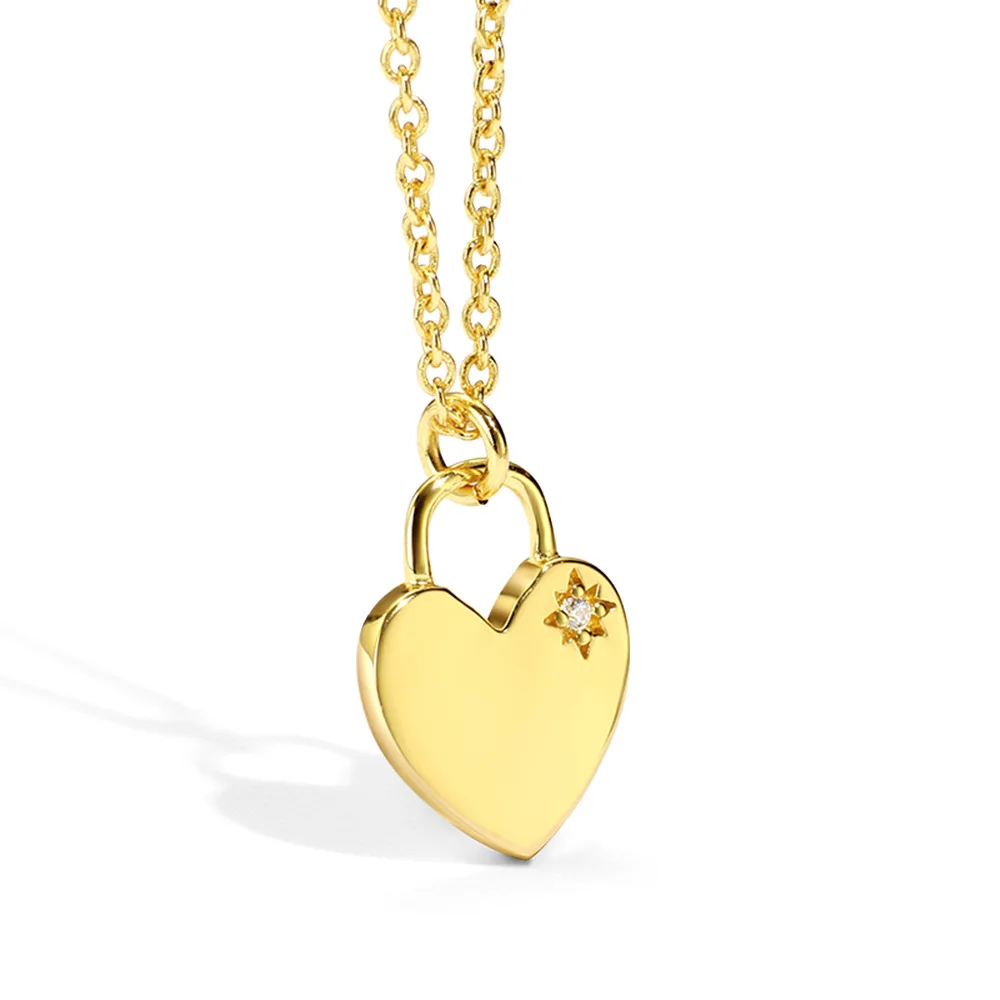 

Eico Simple Classic Heart Pendant Necklaces Zircon Diamond 18k Gold Plated Ladies Designer Necklace Set For Woman