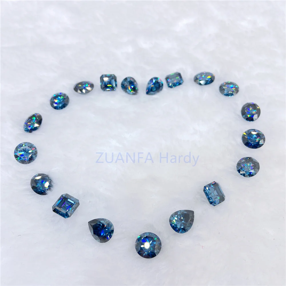 

Zuanfa fancy cut sapphire blue color diamond moissanite