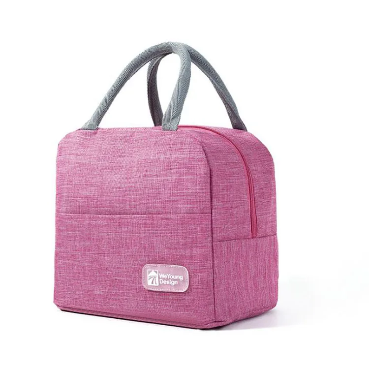 

Pink color Polyester women kids thermal cooler bag insulated lunch tote, Gery, black, pink,blue etc