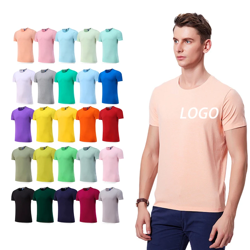

Soft 95% Cotton Men's T-Shirts Custom LOGO Print Fashion Streetwear Blank Plain Slim T Shirt, Customized color