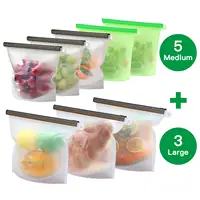 

Reusable Silicone Food Storage Bags Seal Food Preservation Bag Food Grade Versatile Silicone bags for Vegetable, Liquid, Snac