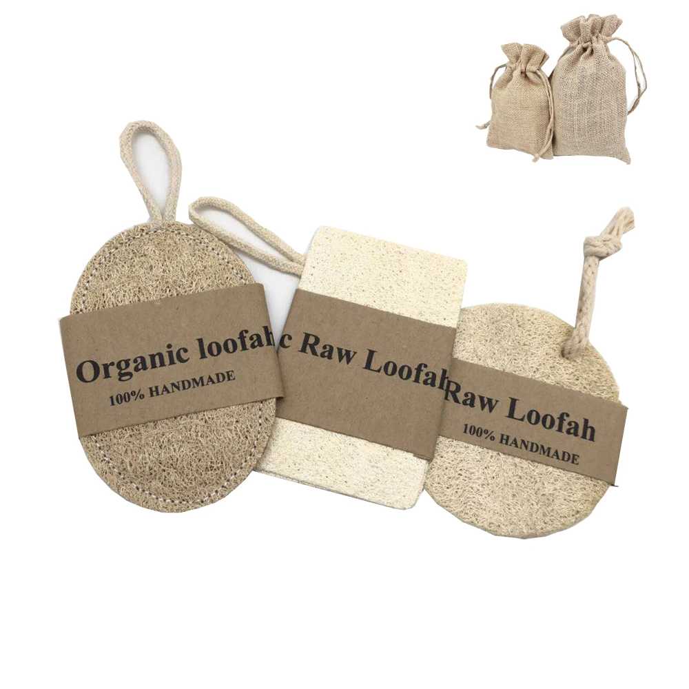 

100% Organic Private Label Loofah Sponge Natural Dish Scrubber, Natural yellow