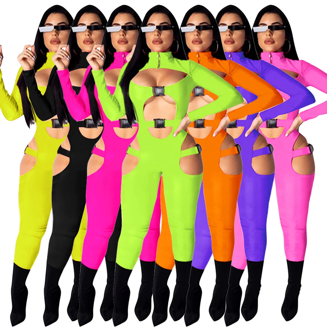 

AOMEI Wholesale Solid Ladies Pants One Piece Jumpsuits And Rompers Women's Full Length Bodysuits
