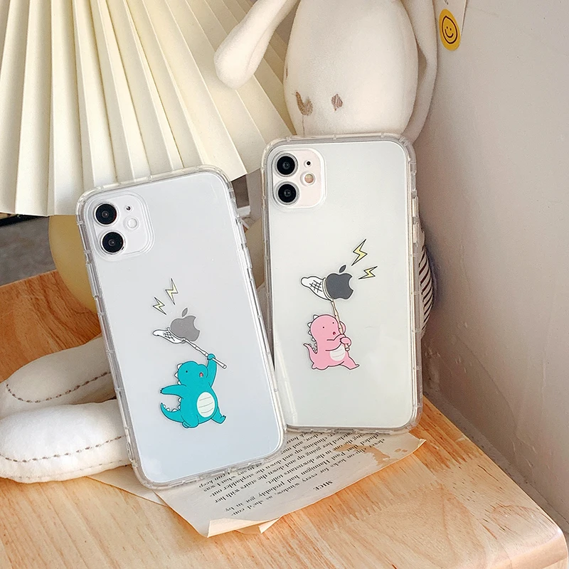 

Likable Pink and Green Dinosaur Phone Case Cover Mobile Phone Accessories for Apple iPhone