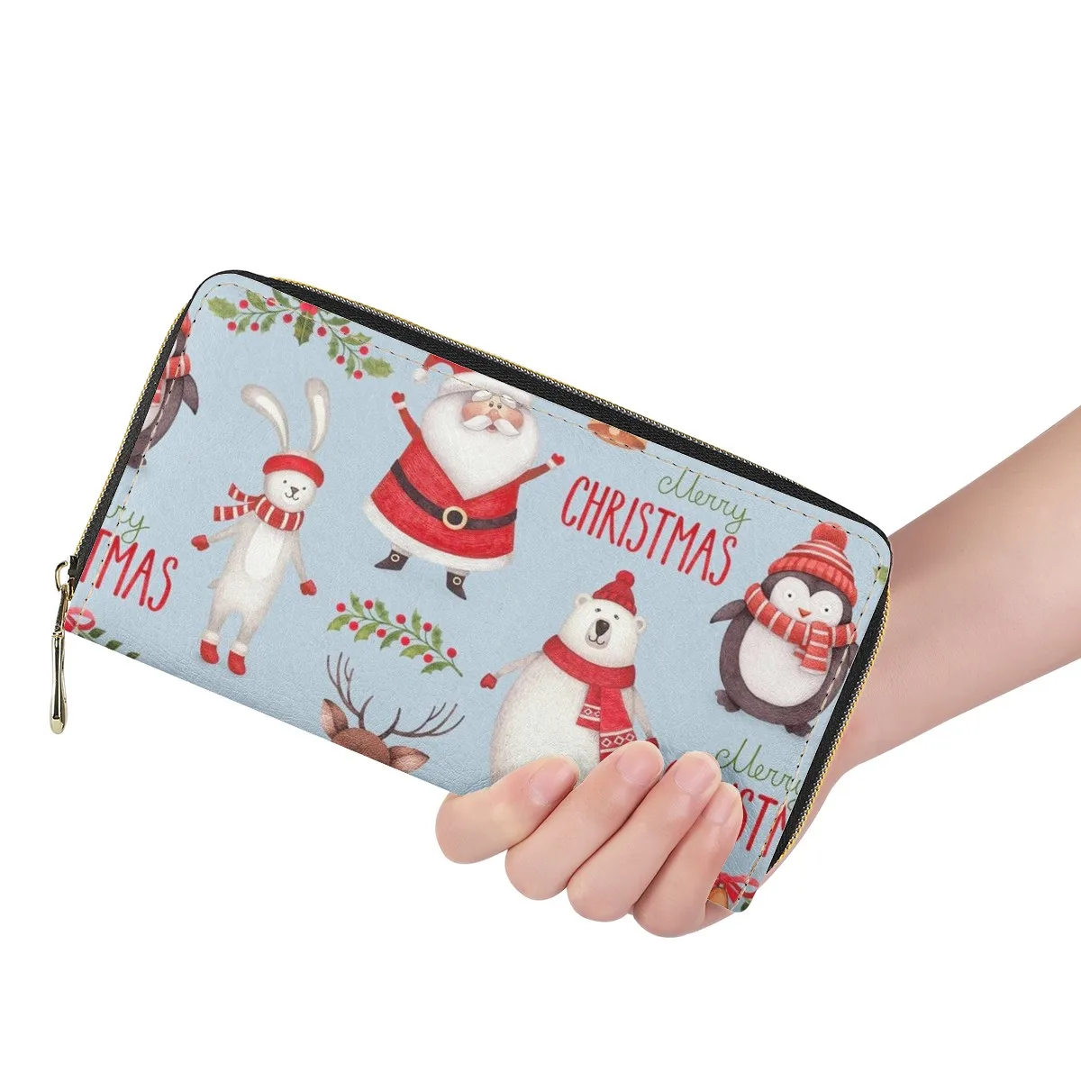 

Newly designed Christmas Santa Claus doll series ultra-thin wallet ladies wallet suitable for small orders in various scenes, Customized/multicolors