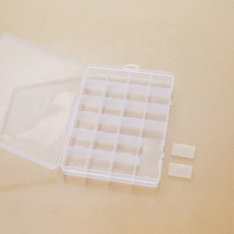 

24 compartments detachable transparent jewelry box, hairpin, fishing gear, beaded desktop finishing plastic storage box
