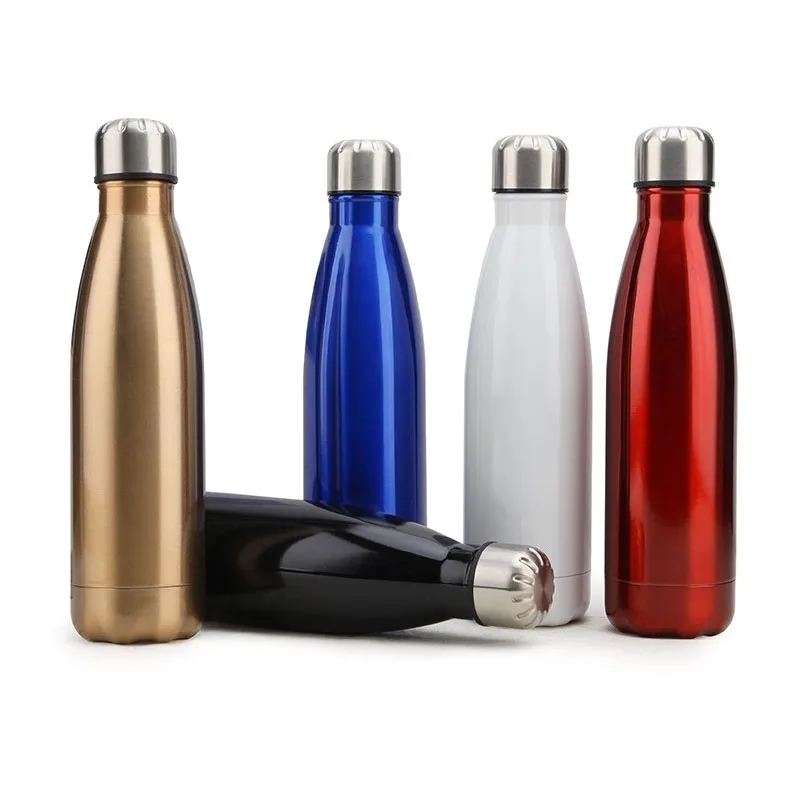 

Varnish cola bottle Optional UV cleaning lid 500ml cola shaped customized logo and color 304 stainless steel cola bottle