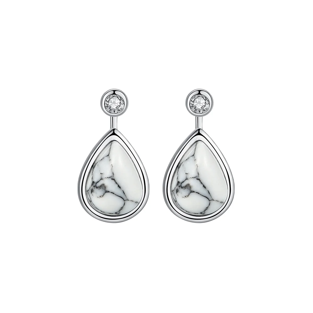 

Daidan Earring Vintage Style 925 Silver Drop Zircon Stud Waterdrop White Turquoise Earrings