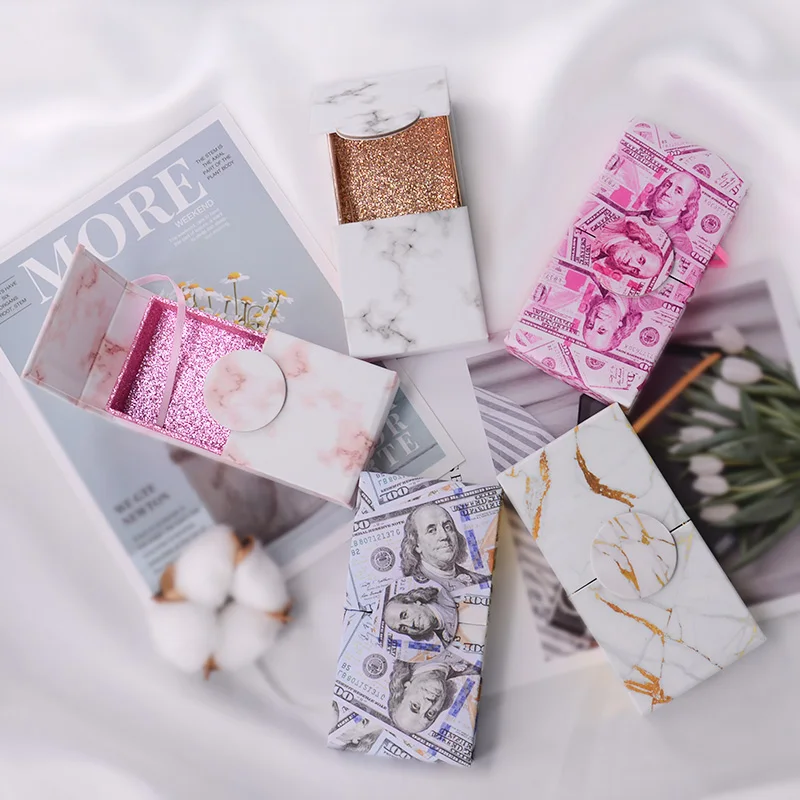

New design supplier private label custom 25 mm 3d mink eyelash package case false lash paper magnetic lash box empty, Colorful