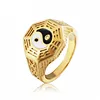 custom wholesale unisex luxury high quality mood yin yang gemstone ruby rhinestone thumb rings