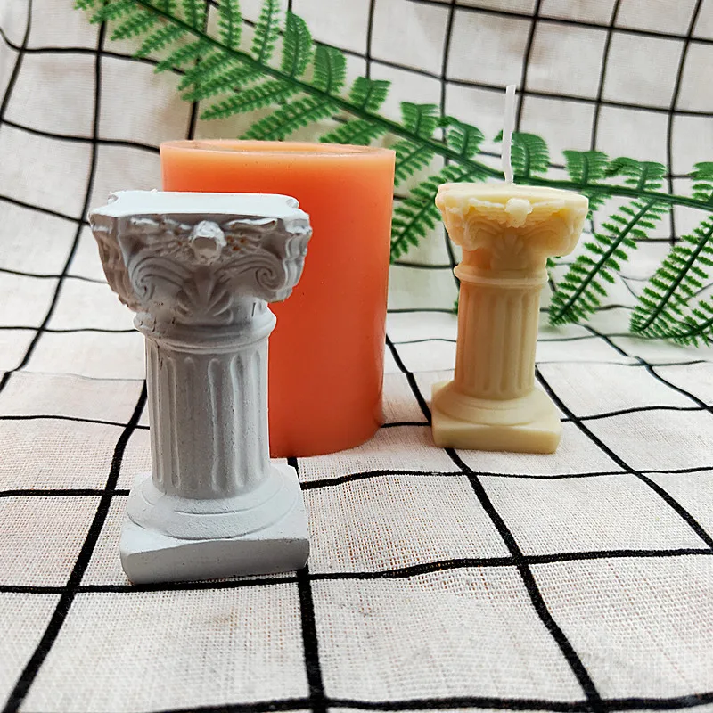 

B-3094 Candle mold cake decoration silicone mold DIY Roman column 3D Candle Mold