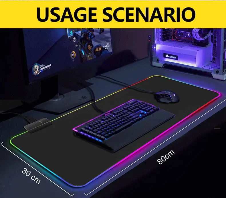 product-Tigerwings-tigerwings RGB gaming mouse pad large pad mousegame board gaming mouse mat-img-1