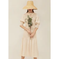 

Spring and summer Office wear shortsleeve Chiffon Elastic fold Low waist fishtail dress
