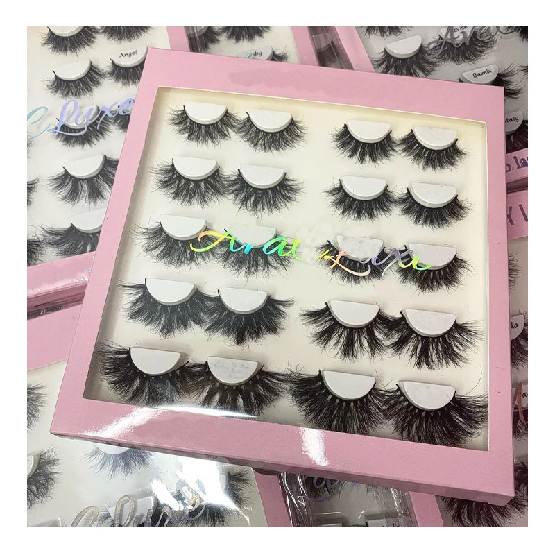 

Best Sellers 3d Mink Fluffy Full Strip Lash Book Custom 16 Pair Eyelash Book Packaging Wispy 25mm Mink Eyelash Vendor