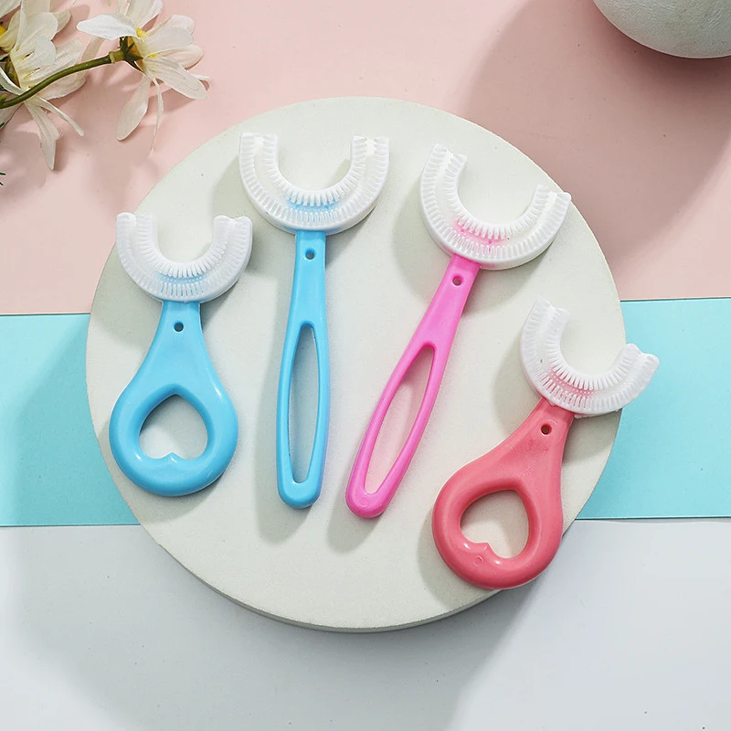 

Custom Children's Soft Teeth Brush Kids Silicone Ushaped Tooth Brush 360 Manual U Shape Toothbrush