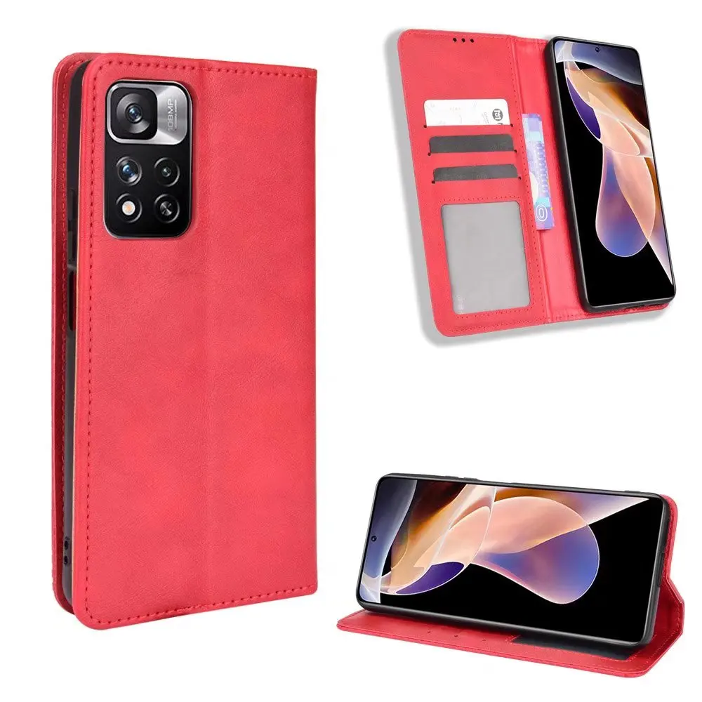 

Retro Flip Wallet Leather Case Cover For XIAOMI Redmi NOTE 11 pro/ note 11 pro+, As pictures