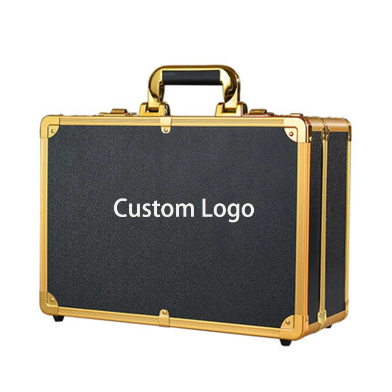 

Hairdressing Gold Toolbox Special Aluminum Alloy Password Lock Large Capacity Briefcase Storage Hairdresser Barber Box