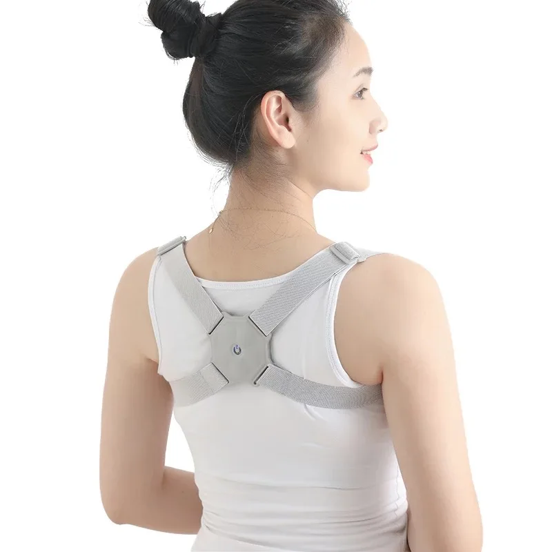 

Intelligent Posture Corrector Electronic Reminder Back Support Adjustable Smart Brace Support Belt, Grey