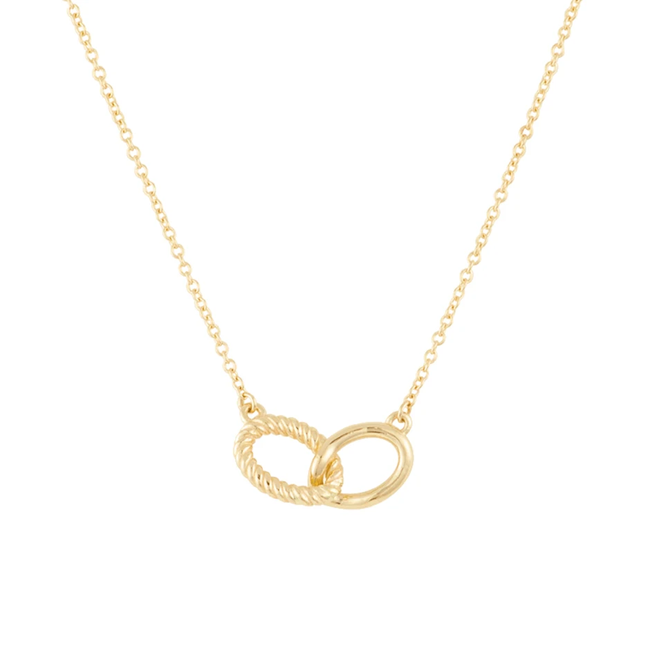 

classic 925 sterling silver necklace for women high polish 14K gold vermeil gold connection necklace