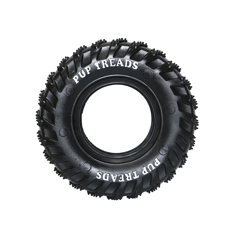 

Hot sale 15.5cm real natural Rubber tire ring bite resistant Pet dog chew toy
