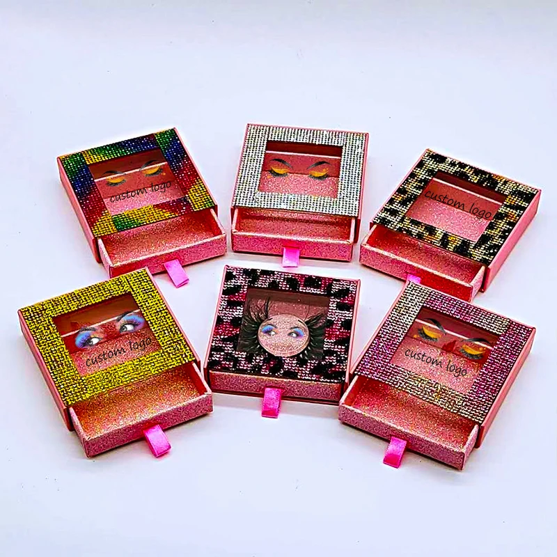 

eyelash packaging box clear lashbook with mirror lash cases custom eyelash box packaging, Natural black