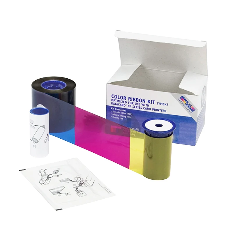 

card printer plastic id pvc sticker ribbon 534000-003 printed ribbon bandeau compatible ribbon For datacard sp35 plus