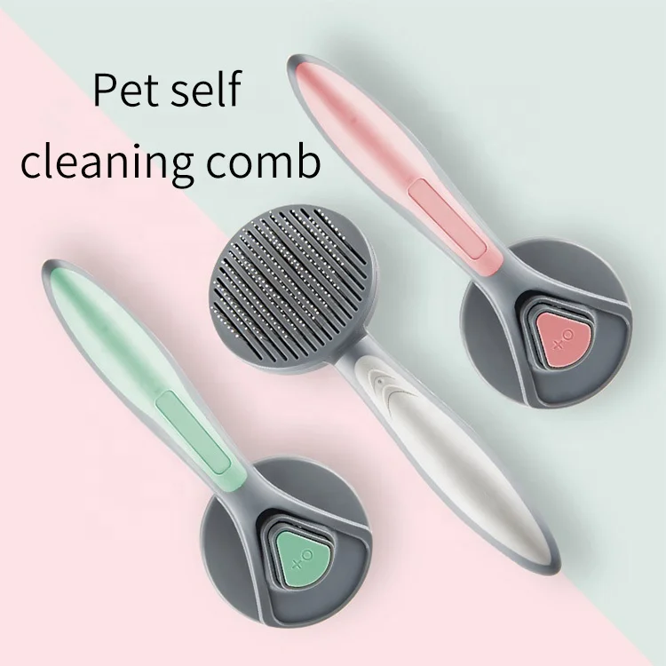 

Wholesale Pet Self-cleaning Needle Comb Cat Hair Removal Comb Massage to Floating Hair Brush, Pink, green, gray