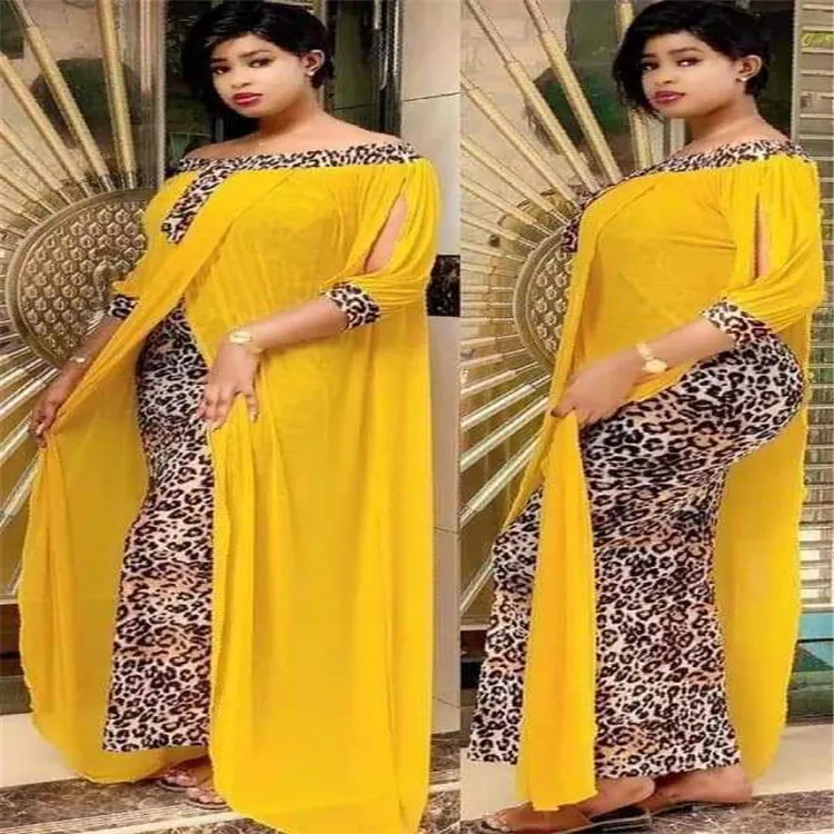

Customized Fashion Design Long Sleeve Leopard Patchwork Casual Dresses