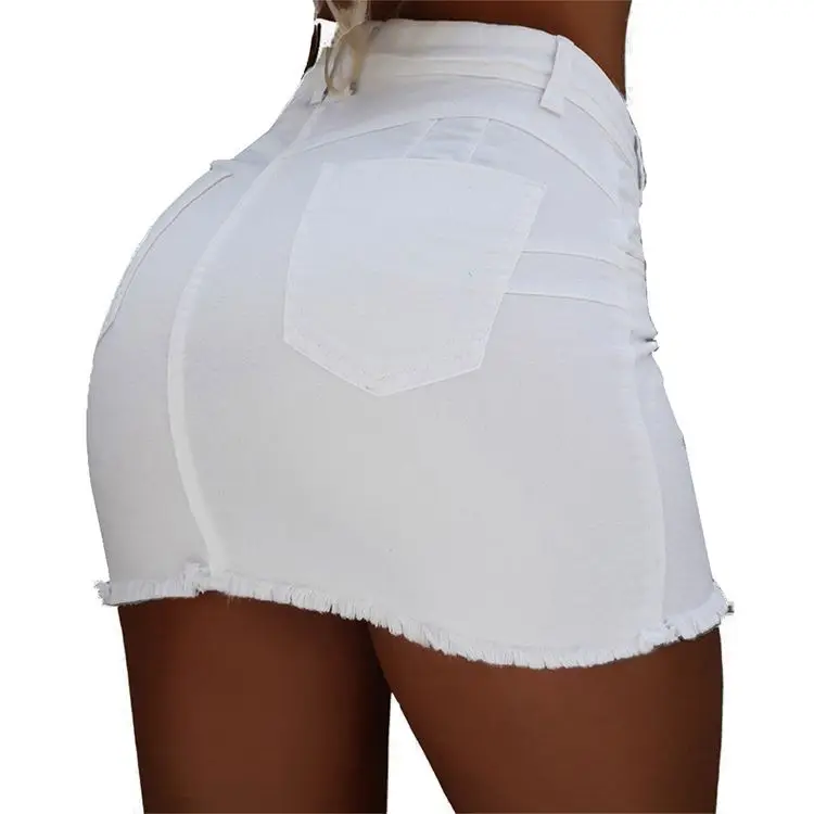 

new mini denim skirt women damage denim short skirts buttons big pockets denim skirts for women, White,black,armygreen