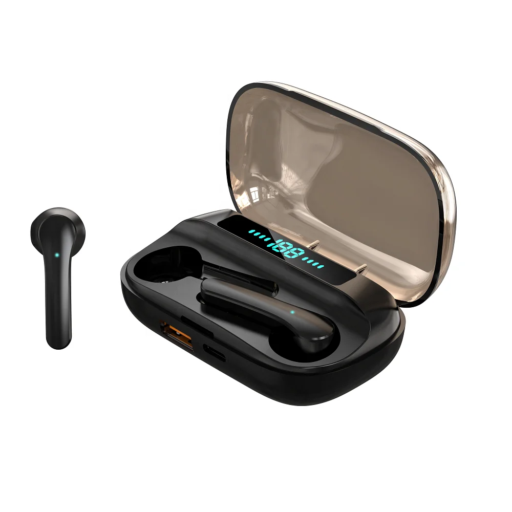 

Drop Shipping 2021 Hot Blue-tooth V5.0 TWS Wireless Earbud With 1500/1800/2200MAh Large-capacity Battery Charging Case Optional