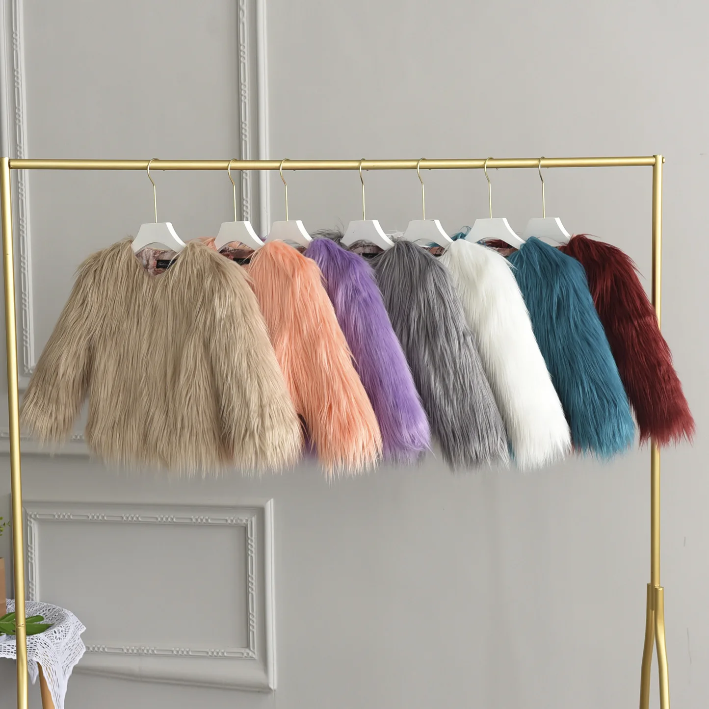

2020 winter new children's clothing imitation beach wool fur children's fur coat women's jacket long-sleeved thick cotton jacket