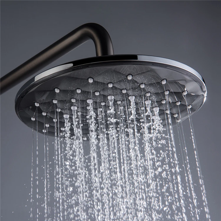 HIDEEP Wall Mounted Bathroom Bath Gray Shower Mixer Set Thermostatic Rain Shower Faucet