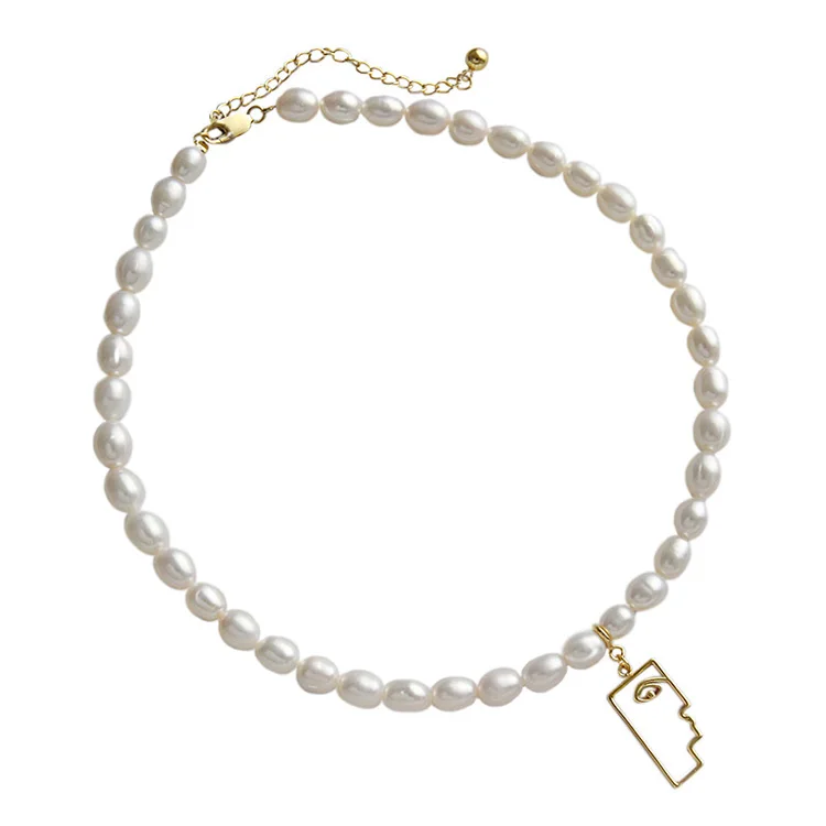 

Korean jewerly woman jewellery accessories jewelry gold plated pearl necklace