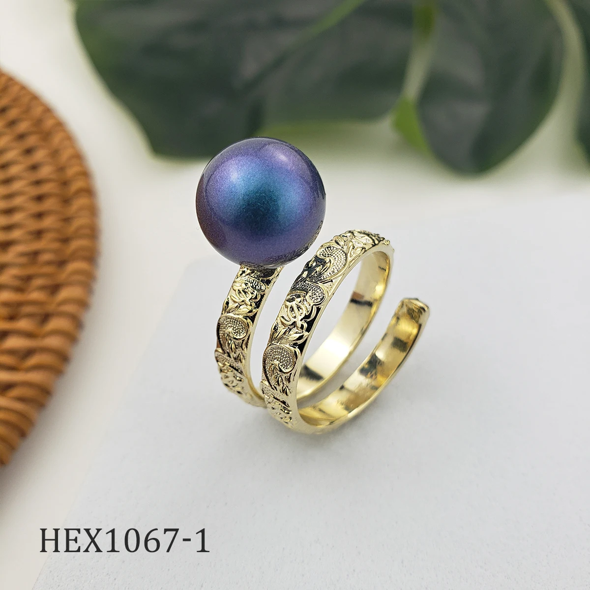 

Designer plumeria flower ring gold plated hawaiian rings jewelry wholesale